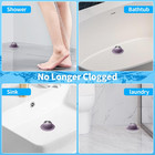 Shower Drain Hair Catcher  Bathtub Drain Cover Foldable Silicone Shower   Tub Pr