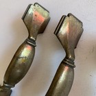 Vintage Set Of 3 Mid Century Modern Brass Tone Drawer Pulls Handles