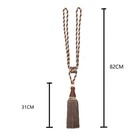 Large Tassel Curtain Tiebacks Braided Luxury Holdbacks Dark Coffee 2 Pack