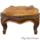 Antique 19th C French Louis Xv Style Carved Walnut Cabriole Leg  Footstool