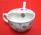Large  1 Pint  White Invalid infant Feeder With  Blue Meissen-style Decor   Vgc