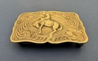 Vintage Jr Rowell Saddle Co Sterling Silver Belt Buckle Bronc Western Hayward Ca
