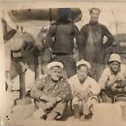 Antique Photograph Snapshot Military Handsome Navy Sailors Smoking Cigarettes