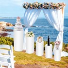 Cylinder Stands For Party-set Of 5 White Cylinder Pedestal Stand Decoration