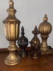 Lot Of 4 Architectural Finials 12-20 Inches Tall Some Gilded   Plaster And Wood