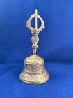 Ornate Antique Tibetan Buddhist Ghanta Etched Brass Bronze Ritual Prayer Bell 6 
