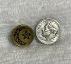 Vtg Antique Victorian Perfume Button Moon And Star Beautiful Fabric Unique A49