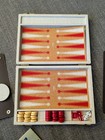 Vintage Lowe Butterscotch Red Bakelite Backgammon Magnetic Travel Set