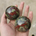 1pc Natural Dragon s Blood Stone Ball Quartz Crystal Sphere Reiki Healing 55 mm