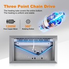 New 1200w Commercial 7-tubes Hotdog Roller Grill Electric Set Sausage Roller