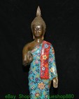 27 5   Old Bronze Cloisonne Enamel Shakyamuni Sakyamuni Amitabha Buddha Statue
