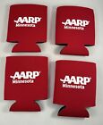 Aarp Minnesota Beer Coozie Koozie New Drink Cooler Red Neoprene Set Of 4
