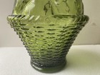 Vintage Empoli Olive Green Decanter W  Stopper 1960   s Fruit Basket Design Italy