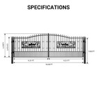 18x7 Ft Heavy Duty Steel Dual Swing Driveway Gate With Posts  deer Style