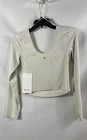Lululemon Women s Align Long Sleeve T-shirt White Cropped Nulu Fabric Sz 6 Nwt