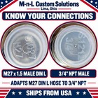 Chinese Mini X Or Skid  one   M27 X 1 5 Din L Male To 3 4  Npt Male Adapter