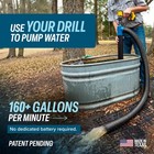 Temco Drill-powered Water Transfer Pump 160 Gpm Cordless Anti-clog Made In Usa
