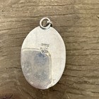 Vintage Kim Mexico 925 Sterling Silver Blue Chalcedony Oval Cabochon Pendant