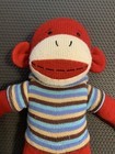 Dan Dee Sock Red Monkey Plush Striped Shirt Collectors Choice 18  Stuffed Animal