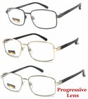 Square Metal Frame Progressive Multi Focus 3 Strengths In 1 Reading Glasses