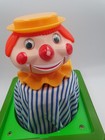 Vintage Jack In The Box Clown Redbox Toy Factory Hong Kong Push Button 70s