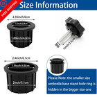 Ghamyee 9pcs Umbrella Base Stand Hole Ring Plug Cover And Cap 9pcs  Black