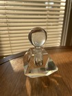 Vintage Clear Crystal Glass Decanter Perfume Bottle Modern Deco Heavy