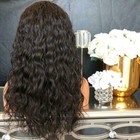 Women s Lady 23  Curly Wavy Long Synthetic Hair Wigs Costume Dark Black Wig