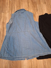 Vintage Lot 2 Womens Maternity Tops Sleeveless Denim L Black Long Sleeve Cotton