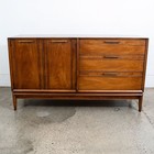 Mid Century Modern Dresser Credenza 3 Drawer Drexel Pinnacle Mcm Walnut Cabinet