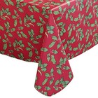  Christmas Tablecloth Rectangle Vinyl Flannel 120  X 60   rectangular  Red