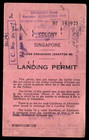 1952 Rare Landing Permit Issued In The British Colony Of Singapore Document Id