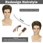Mens Short Brown Wig For Men Natural Layered Fluffy Wig Daily Halloween Synth   