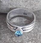 Blue Topaz Ring 925 Sterling Silver Spinner Ring Meditation Ring Size All Gift 
