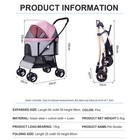 Pet Stroller Dog Double Cat Dog Cage With 4 Wheels Folding Travel Carrier New