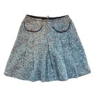 Vintage College Town Green Tweed Wool A Line Mini School Skirt Kids Size 6