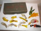 Vintage Weber Fly Toter With Assortment Of Vintage Fishing Flies - Poppers 