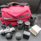 Canon Ae-1 35mm Slr Film Camera Kit W  5 Lenses Bundle - Tested  - Minty  