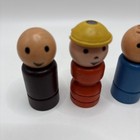 Vintage Fisher-price Little People Rare Wood Safety School Bus  984  990 4 Pcs 