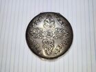 Vintage 1940 s Sterling Silver Mirrored Compact Etched Floral Design