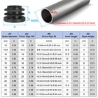 1 od Plastic Tubing End Caps  24pcs Round Hole Plug Insert  Black
