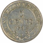 1947 C Newfoundland 5 Cents Km19a Bu Uncertified  716