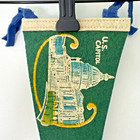 Vintage  Washington Dc Us Capitol Green Pennant Felt Colorful Tourism