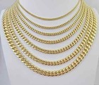 Real 10k Gold Chain Necklace Miami Cuban Link 5mm-9mm Link 18-30 Inch 10kt Gold