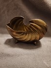 Vintage Brass Footed Shell Nautilus Planter Bowl Mcm Mid Century Modern