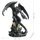 Fantasy Dragon Statue Gothic Dragon With Crystal Collectible Figurine Decorat   