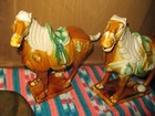 Pair Of Nice Chinese Tang Bactrian Horses On Base 12  Tall  1 Marked