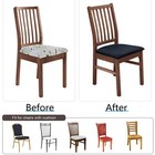 4x 6x Washable Seat Covers For Dining Room Chairs  Stretch Chair Seat Covers 12c