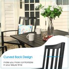 6pcs Outdoor Patio Dining Set Stackable Dining Chairs Table With Patio Umbrella