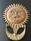 Vintage Bronzed Solid Brass Sun   Moon Face Door Knocker 6 5x8 5  Heavy-duty
